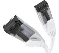 KabelDirekt - Cable de red Cat 8 plano y flexible - 0,6m (cable LAN/Ethernet, RJ45, transmite velocidades de datos de hasta 40GBPS, para juegos/PS5/XB - Blanco)