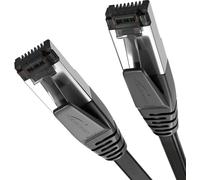 KabelDirekt - Cable de red Cat 8 plano y flexible - 0,6m (cable LAN/Ethernet, RJ45, transmite velocidades de datos de hasta 40GBPS, para juegos/PS5/XB - Negro)
