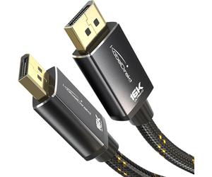 KabelDirekt - Cable DisplayPort 2.1 16K - 3m - DP80, nylon | Prestaciones máximas para los videojuegos del futuro: El cable UHBR (DP80) compatible con el estándar DisplayPort 2.1