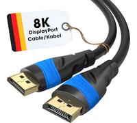 KabelDirekt - Cable DisplayPort 4K - 1m - Cable DP, Desarrollado en Alemania (Display Port para Monitor de PC/portátil y Monitor a 4K@60Hz, Juegos a 144Hz, Surround con Dolby Audio, Negro)
