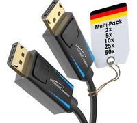KabelDirekt - Cable DisplayPort 4K & 8K, 240Hz - 2x 3m - Disponible en 1-5m - Cable DP para todas las conexiones DisplayPort (DP 1.4, 8K@60Hz, PCs, portátiles, monitores de juego, negro)
