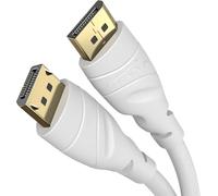 KabelDirekt - Cable DisplayPort 4K y 8K, 240Hz - 2x 3m - Cable DP para todos los puertos DisplayPort (DP 1.4, alcanza 8K@60Hz, para PC, portátil, monitor gaming - Blanco)