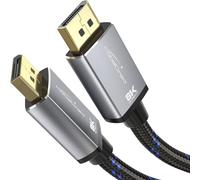 KabelDirekt - Cable DisplayPort 8K / 60Hz 1.4 - 5m - Con conector totalmente metálico para PC/portátiles gaming, monitores gaming 4K/8K de alta resolución y ultrarrápidos 144Hz/165Hz/240Hz, negro