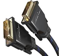 KabelDirekt - Cable DVI Dual Link - 3m, nylon | Cable de monitor DVI-D/24+1, 2560x1600 a 60Hz, Full HD/1080p, nylon