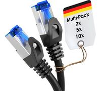 KabelDirekt - 5x 10m - Cable Ethernet, Cable de red/LAN RJ45, Disponible en 0,25-30m (Transmite la velocidad máxima de fibra óptica, para redes Gigabit, switches/routers/modems, negro/plata)