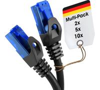 KabelDirekt - 2x 3m - Cable Ethernet, Cable de red/LAN RJ45, Disponible en 0,25-30m (Transmite la velocidad máxima de fibra óptica, para redes Gigabit, switches/routers/modems, negro/azul)