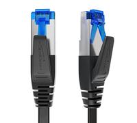 KabelDirekt - Cable Ethernet plano, altamente flexible - 7,5m (Cable LAN y de red, CAT7, 10Gbit/s para una velocidad máxima de fibra, conector RJ45, apto para instalaciones permanentes, negro)