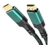 KabelDirekt - Cable HDMI 10K y 8K, HDMI 2.1 b - Muy flexible, conectores de metal + trenzado - 0,6m (8K a 60Hz, PC, PS5, XB, monitor y TV - Negro-Verde)