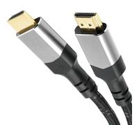 KabelDirekt - Cable HDMI 10K y 8K, HDMI 2.1 b - Muy flexible, conectores de metal + trenzado - 0,6m (8K a 60Hz, PC, PS5, XB, monitor y TV - Negro-Plata)