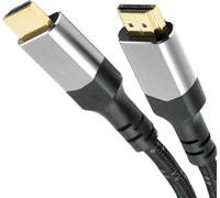 KabelDirekt - Cable HDMI 10K y 8K, HDMI 2.1 b - Muy flexible, conectores de metal + trenzado - 1,5m (8K a 60Hz, PC, PS5, XB, monitor y TV - Negro-Plata)