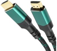 KabelDirekt - Cable HDMI 10K y 8K, HDMI 2.1 b - Muy flexible, conectores de metal + trenzado - 2x 5m (8K a 60Hz, PC, PS5, XB, monitor y TV - Negro-Verde)