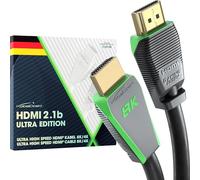 KabelDirekt - Cable HDMI 2.1 8K, edición Gamer certificada - 1m (8K@60Hz, Ultra High Speed/48G para 10K, 8K o ultra rápido 144 Hz a 4K, óptimo para PS5/Xbox y PC Gaming, Monitor/TV, gris)