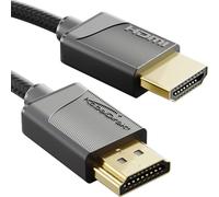 KabelDirekt - Cable HDMI-2.1 de 8K/4K - 1,5m - cable ultrafino delgado, trenzado FlexMesh (8K@60Hz, 48Gbit/s, estándar más reciente, cable de juego para PC/PS5/XB, monitor/TV/proyector, negro)