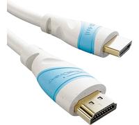KabelDirekt - Cable HDMI ecológico - 0,25m (Cubierta parcialmente hecha de materiales orgánicos - High Speed HDMI con Ethernet para 4K@60Hz, PC/Blu-ray/PS5/XB Series X/Switch, gris/azul)