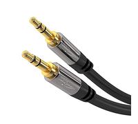 KabelDirekt - Cable Jack 3,5mm - 4,5m - Conectores Metálicos - Disponible en 0,3-10m (Cable de Audio/Mini Jack 3.5mm, Aux/Auxiliar, para Teléfono, PC/Portátil, Coche y HiFi, negro)