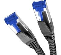 KabelDirekt - Cable LAN plano, trenzado flexible - 2x 3m (Cable CAT7 y de red, 10GBPS, especialmente flexible y adecuado como cable de instalación, máxima velocidad de fibra óptica, RJ45 - Negro)