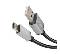 KabelDirekt - Cable Micro USB 2.0 - 2m - (cable de datos de alta velocidad y cable de carga, adecuado para smartphones y tabletas con conexión Micro USB, negro/space grey) - PRO Series