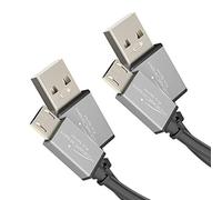 KabelDirekt - Cable Micro-USB 2.0 - 2x 1m - (cable de datos de alta velocidad y de carga, adecuado para smartphones y tabletas con conexión Micro-USB, negro/space grey)