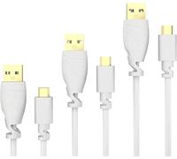 KabelDirekt - Cable Micro-USB - 3x1,5m, blanco | USB 2.0, Conector USB-A al Conector Micro-B, Sincronización y Carga