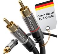 KabelDirekt - Cable RCA Coaxial - 1×2 - 10m | Audio Estéreo Digital, 1 Conector RCA Macho a 2 Macho, Cable Subwoofer, para cine en casa, alta fidelidad