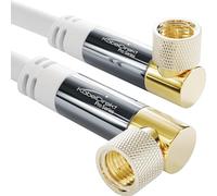 KabelDirekt - Cable SAT en ángulo de 90° - 10 m - Blanco (con conectores F en ángulo, 75 ohmios, cable coaxial con conectores F adecuado para TV, HDTV, radio, DVB-T2, DVB-C, DVB-S, DVB-S2)