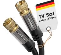 KabelDirekt - Cable Satélite, Antena TV, Coaxial - 10m - Cable TV 4K con conector F de metal - Disponible en 0,5-30m (para radio/TV, DVB-T, DVB-C, DVB-S/DVB-S2, internet, negro)