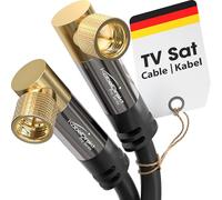 KabelDirekt - Cable Satélite, Antena TV, Coaxial - ángulo de 90° - 1m - Cable TV 4K, Conector F - Disponible en 0,5-30m (Radio/TV, DVB-T, DVB-C, DVB-S/DVB-S2, Internet, Negro)