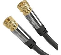 KabelDirekt - Cable Satélite, Antena TV, Coaxial - 0,8m - Cable TV 4K con conector F de metal - Disponible en 0,5-30m (para radio/TV, DVB-T, DVB-C, DVB-S/DVB-S2, internet, negro)