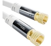 KabelDirekt - Cable Satélite, Antena TV, Coaxial - 1m - Cable TV 4K con conector F de metal - Disponible en 0,5-30m (para radio/TV, DVB-T, DVB-C, DVB-S/DVB-S2, internet, blanco)
