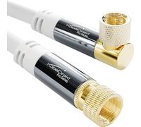 KabelDirekt - Cable Satélite, Antena TV, Coaxial - ángulo de 90°/recto - 3m - Cable TV 4K, conector F - Disponible en 0,5-30m (radio/TV, DVB-T, DVB-C, DVB-S/DVB-S2, internet, blanco)