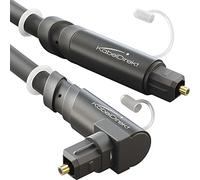 KabelDirekt - Cable TOSLINK acodado 90°, cable óptico audio digital con 0% de pérdida de señal - 5 m - Cable fibra óptica (TOSLINK a TOSLINK, S/PDIF, sistema estéreo/barra de sonido, Xbox/PS4)