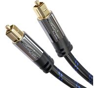 KabelDirekt - Cable TOSLINK, óptico audio digital con 0% de pérdida de señal - 0,5m - Cable fibra óptica (S/PDIF, sistema estéreo/barra de sonido, XBO/PS4, trenzado nylon)