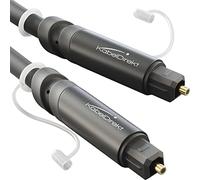 KabelDirekt - Cable TOSLINK, óptico audio digital con 0% de pérdida de señal y tapa protectora - 4m - Cable fibra óptica (S/PDIF, sistema estéreo/barra de sonido, XBO/PS4, negro)