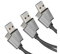 KabelDirekt - Cable USB A 3.0 a USB C - 0,5m + 1m + 2m - (Cable de datos SuperSpeed y de carga, adecuado para smartphones y tabletas con conexión C, en negro/space grey)