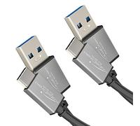 KabelDirekt - Cable USB A 3.0 a USB C - 2X 1m - (Cable de Datos SuperSpeed y de Carga, Adecuado para Smartphones y tabletas con conexión C, en Negro/Space Grey)