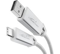 KabelDirekt - Cable USB-A a USB-C - 2x 3m (cable de datos y carga con Quick Charge 3.0, 36W - para PC, smartphones, tablets - Blanco)