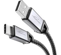 KabelDirekt - Cable USB-A a USB-C - 2x 3m (cable de datos y carga con Quick Charge 3.0, 36W - para PC, smartphones, tablets - Negro)