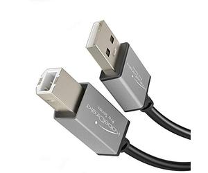 KabelDirekt - Cable USB-B 2.0 - 5m | USB-A a B para utilizar como cable de impresora, de escáner o para equipos de fax, en negro / space grey