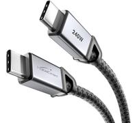 KabelDirekt - Cable USB C para carga rápida con 240W, conectores de metal irrompibles + trenzado de nailon resistente, USB 2.0 - 5x 1m (cable de carga/datos para móviles/portátiles - negro)