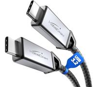 KabelDirekt - Cable USB-C Todo en Uno, USB 3.2 Gen 2, Conectores Metálicos + Diseño Trenzado - 2m (20 Gbit/s para Datos/Video, Carga Rápida 240 W, Cable Universal para Datos/Carga/Monitor, Negro)