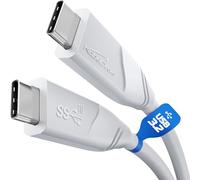 KabelDirekt - Cable USB-C, USB 3.2 gen 2 - 2m (Tipo C, cable de datos/de carga, hasta 10 Gbit/s y corriente de carga de 100 W con Power Delivery/PD 3, chip integrado, blanco)