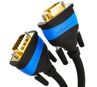 KabelDirekt - Cable VGA (15 pines, Full HD/1080p) 1,8m / 6ft compatible con 3D, enchufe a enchufe, conecta PC con monitores/pantallas CRT/televisores, contactos chapados en oro, negro