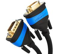 KabelDirekt - Cable VGA (15 Pines, Full HD/1080p) 1m / 3ft Compatible con 3D, Enchufe a Enchufe, Conecta PC con monitores/Pantallas CRT/televisores, contactos chapados en Oro, Negro