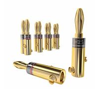 KabelDirekt - Conectores banana - 5 pares (conectores tipo banana para cables de altavoz de hasta 6mm², conexión flexible para altavoces HiFi/amplificadores, atornillables, chapados en oro)