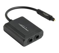 KabelDirekt - Divisor TOSLINK, 1-en-2 - Conecta una Fuente de Audio a Dos Salidas (2 Salidas: Barra de Sonido, Amplificador/Sistema Hi-fi, Televisor) - Divisor SPDIF, Adaptador Óptico en Y