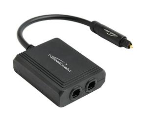 KabelDirekt - Divisor TOSLINK, 1-en-2 - Conecta una Fuente de Audio a Dos Salidas (2 Salidas: Barra de Sonido, Amplificador/Sistema Hi-fi, Televisor) - Divisor SPDIF, Adaptador Óptico en Y