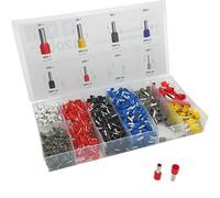 KabelDirekt - Set de manguitos de extremo con 1.200 piezas - manguitos aislados para secciones transversales de cable de 0,5-10mm², codificado por colores (DIN 46228) - conexión sólida