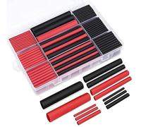 KabelDirekt - Set de tubo termorretráctil con 270 piezas - Tubos con relación de contracción 3:1 y adhesivo, 5 tamaños de 2,4-9,5mm de diámetro, longitud de 45/90mm, para aislar cables