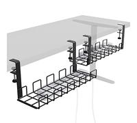KabelDirekt - Sujeta cables para escritorio con pinza para mantener el orden en el lugar de trabajo - montaje sin herramientas en 4 direcciones - guarda cables (M, diseño de cuadrícula) KD Essentials