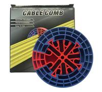 Kabelkamm Werkzeug für professionelles Kabelmanagement Netzwerk Kabel Organizer Tool zum Bündeln & Ausrichten von Cat5 Cat6 Cat7 Kabeln Blau Gelb 12.5cm